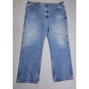 Vintage Roebuck Jeans Mens 44x30 (41x27) Blue High Rise Whiskered Cotton USA